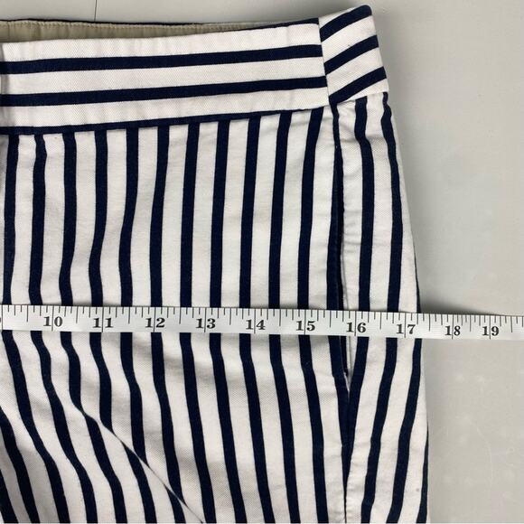 J. Crew 3.5” Striped Denim Nautical Cotton Shorts Black White Pockets Sz 2 / XS - Picture 6 of 8